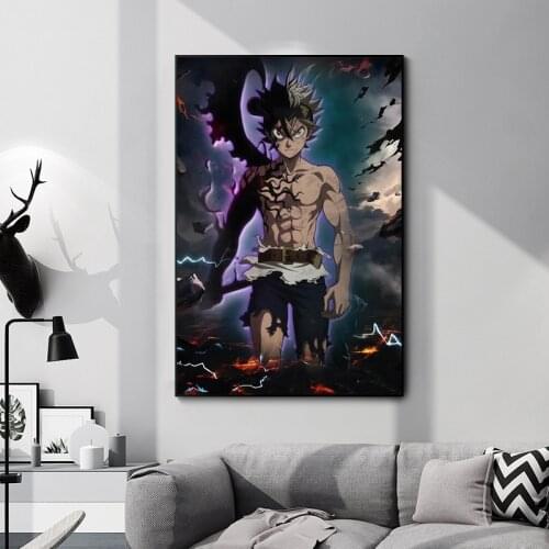 Cartoon Poster Painting Canvas Print Asta Black Clover Poster Decorative Picture Modern Wall Art Paintings Home Decor Wall Art