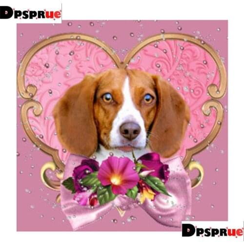 Dpsprue Full 5D DIY Square Round Diamond Painting Flower Dog 3D Embroidery Cross Stitch Rhinestone Mosaic Home Decor K15