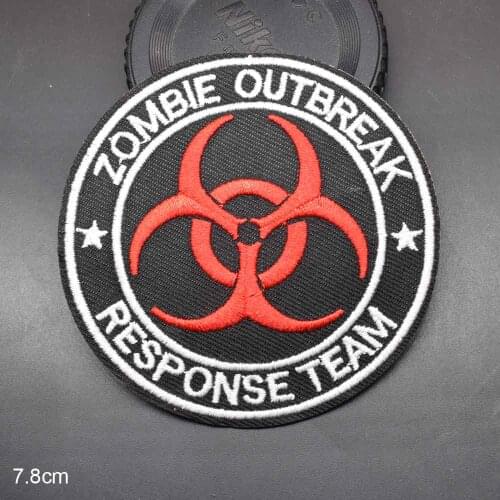Zombie Outbreak Iron on Embroidered Cloth Patch For Man Boy backpack pack jacket Clothes Dress