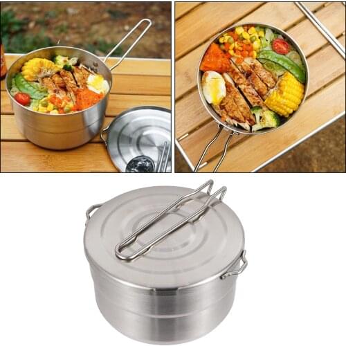 Stainless Steel camping Rice Bowl with Lid Food Container Mixing Bowl
