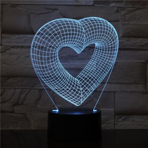 Plug In Night Light 3D LED Atomosphere Table Lamp APP Control Bedside Nightlight Love Gift for Mothers Day