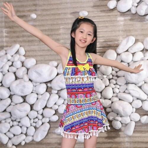 New Chinese style childrens swimwear womens swim skirt spa Multi-style printed swim skirt