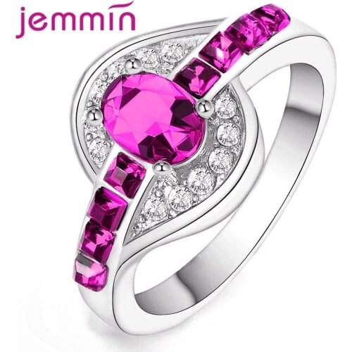 New Clear Cubic Zircon Women Finger Rings Wedding Party Engagement Charm Rings For Anniversary Party Jewelry Bijoux Wholesale