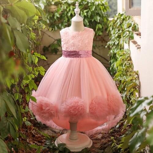 Flower Girls Dress Summer Mesh Casual Tutu Party Costume Birthday Present Princess Dress 3 4 5 6 7 8 9 10 Years Old Kids Clothes