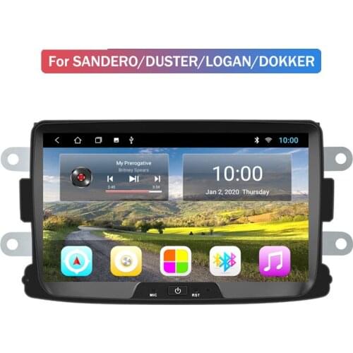 Hot 8-Inch Renault Sandero Duster Logan Dokker GPS Navigation Universal Machine on Board Navigation Android 9 2G+32G Car Player