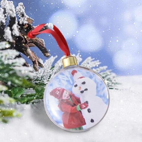 Christmas Transparent Plastic DIY Photo Five-star Ball Christmas Tree Decorations Tree Hanging Decor For Home Kids Gifts