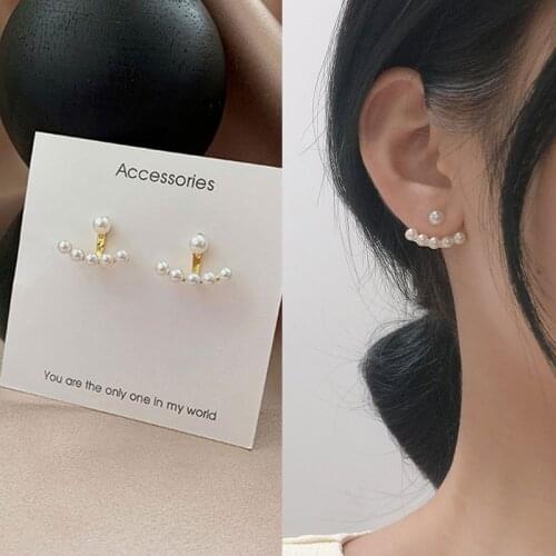 Korean Fashion Pearl Stud Earrings Temperament Elegant Style Earrings For Women Girls Party Wedding Fashion Jewelry