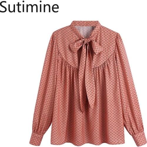 Блузки с галстуком Sutimine China At AliExpress