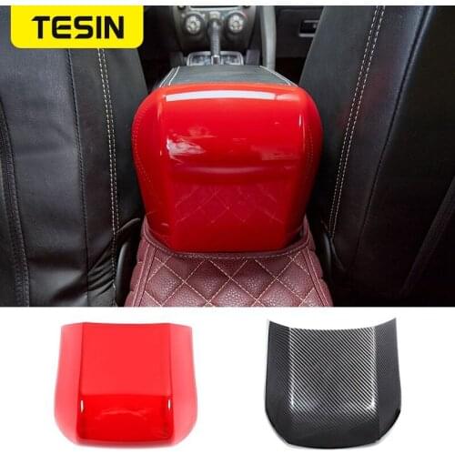 TESIN Car Armrest Storage Box Rear Panel Decoration Cover Trim Stickers Fit For Chevy Camaro 2010-2015 Car Interior Accessories