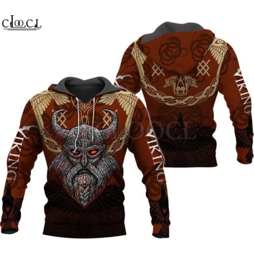 CLOOCL Fashion Viking Warrior Tattoo 3D Print Shirts All-match Casual Hoodies Sweatshirt Zipper Men Women Satan Tattoo Tops