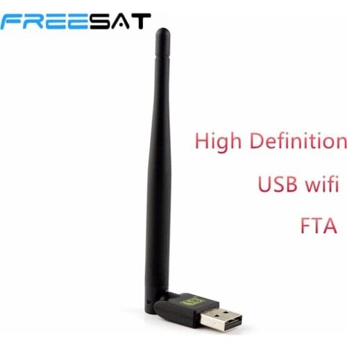 2.4GHz FREESAT USB WiFi With Antenna Work For Freesat V7 HD V8 Super Digital Satellite Receiver Receptor For HD TV Set Top Box