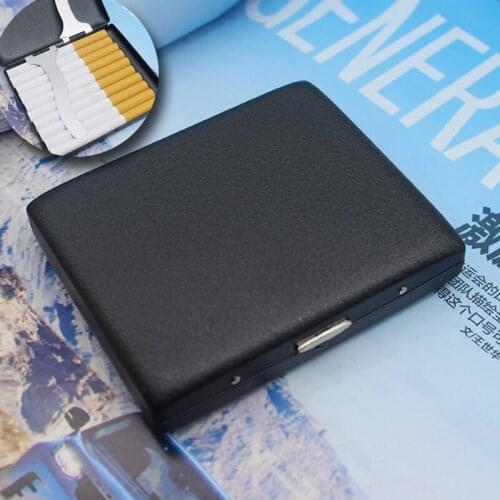 Vintage Black frosted cigaret case Metal 20 Cigarettes Storage Box Anti-pressure Moisture-proof Tobacco cigaret case