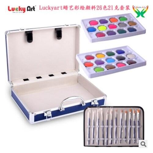 Wax art 26 colors 21g 13 brushes of different sizes body color paste Water soluble pigment paint suit Aluminum alloy box auit