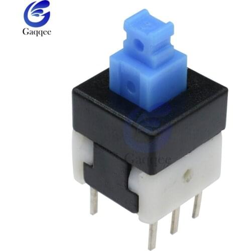 10pcs 8X8mm Blue Cap Self-locking Type Square Button Switch 8*8 mm 8*8mm 8X8 mm