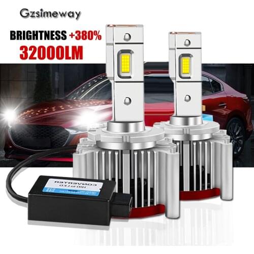 2PCS D3S LED Headlight 32000LM D2S D1S For Replacement Original HID Lamp D4S D5S D8S D1R D2R D3R D4R Cat Light Bulbs 6000K White