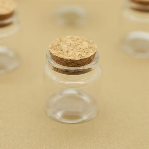 2 pcs/Lot 47*50mm 50ml Glass Bottles With Cork Spicy Storage Tiny Bottle Jar Containers Glass Spice Vials Craft DIY Small Jars