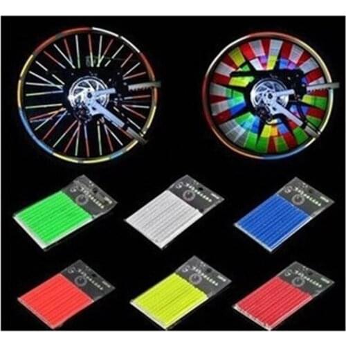 2019 12 Pieces Bicycle MTB Riding Wheel Rim Spoke Mounted Clip Tube Warning Reflective Outdoor Reflector Light Strip 75mm -7