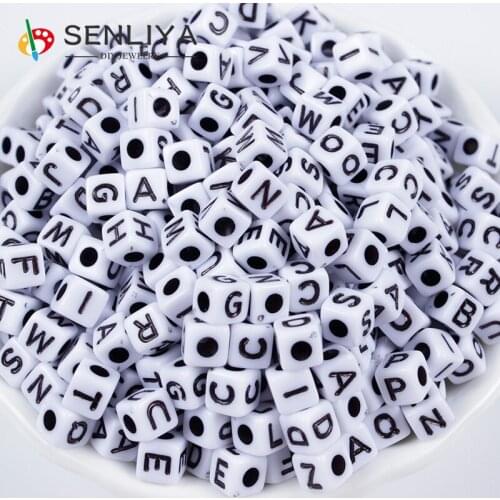 26 Alphabet Beads 100pcs/Lot 5mm Letter Beads Acrylic Spaced Beads For Jewelry Making DIY Handmade Charms Bracelet