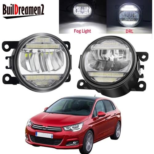 2in1 Function Car LED Fog Light Assembly Daytime Running Lamp DRL 30W 8000LM 12V Accessories For Citroen C5 II 2004-2015