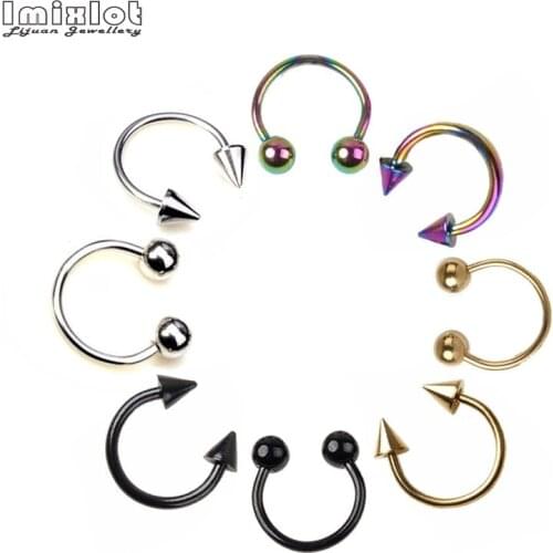5PCS Steel Nose Rings Ear Piercing Helix Piercings Labret Piercings Septum Nose Lip Eyebrow Ear Piercings CBR Body Jewelry