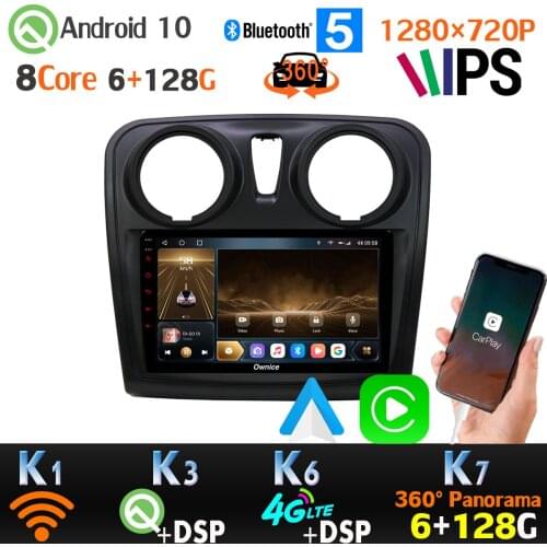 6+128G 1280*720 Radio GPS Android 10 For Renault Sandero Logan 2 Symbol Dacia 4G LTE WiFi Car Multimedia Player 360 4*AHD Camera