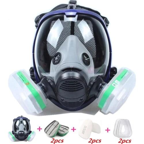 6800 gas mas 7 in 1 gas mask acid dust mask gas mask paint pesticide spray silicone full face filter for laboratory welding