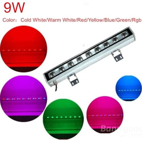 9 watts outdoor lamp LED flood light IP65 LED wall washer lamp AC 12V 24V AC85-265V white red yellow blue green rgb wall washer