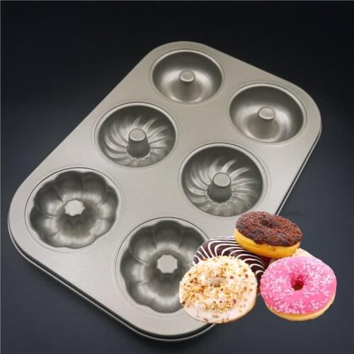 Non-stick Carbon Steel Cupcake Muffin Mold Donuts Shaped Baking Pan Cake Pan Cookie Mold Kitchen Tools