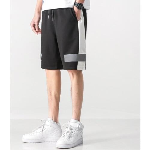 Mens summer breeches shorts cotton casual Bermuda black and whiteclassic brand clothing running for boy cargo breeches