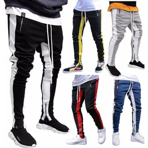 Casual Men Autumn and Winter Slacks Trousers Pants Double Pocket Zipper Sports Trousers Men Pants Sweatpants Plus Size Clothes