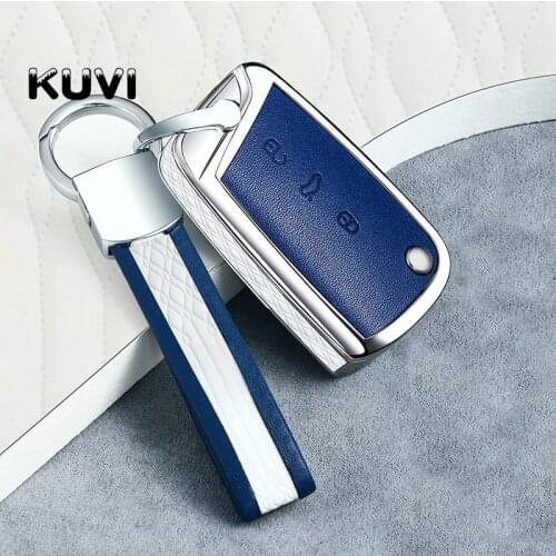 Car Key Case Cover For Volkswagen VW Polo Golf 7 MK7 Tiguan passat For Skoda Octavia Kodiaq Karoq For Seat Ateca Leon Key Bag