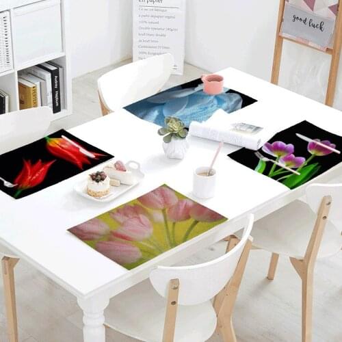 Flowers Gifts Linens Table Napkins Tea Placemat Place Mat Polyester Rose Potted Plants Servilletas Para Bodas Design Party Decor