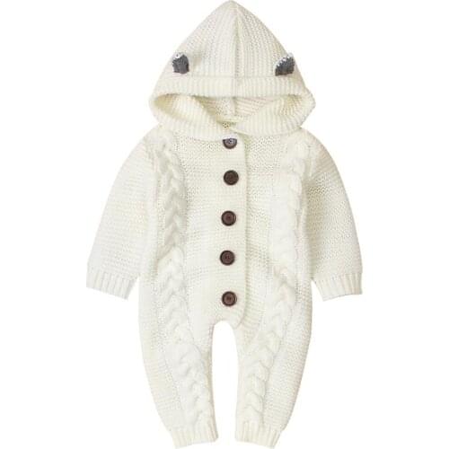 Baby Rompers Long Sleeve Newborn Girls Boys Jumpsuits Warm Winter Knitted Infant Pajamas Clothes Autumn Winter Children Costumes