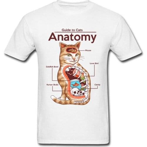 Anatomy Cat Biology Structure White Tshirt Men Skull Birds Mouse Summer Fall Brand New Tops & Tees Crew Neck Cotton Tee Shirts