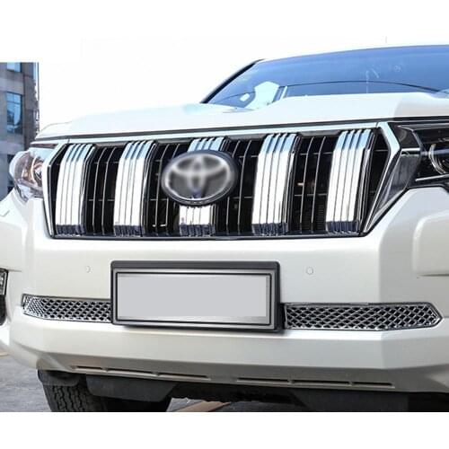 For Toyota Land Cruiser Prado 150 2018 2019 J150 LC150 ABS Chrome Front Grille Trim Cover Car-Styling Accessories