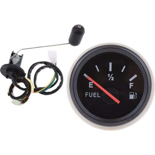 2"/52mm Car Boat Pointe Fuel Level Gauge Meter Fuel Sensor Sender LED Universal Kit For Boat Marine Yacht Truck Yacht 9-32V IP67