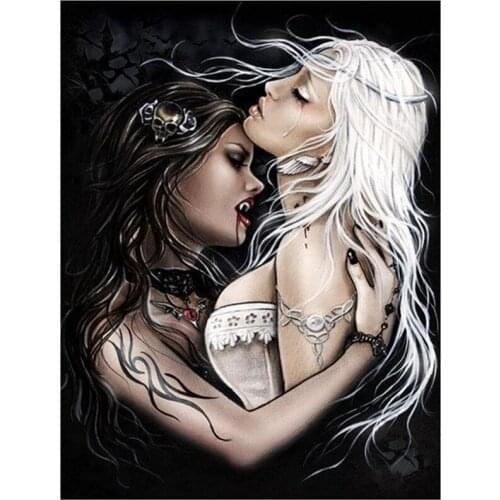 5D DIY Full Round Diamond Painting Victoria Frances Vampires 3D Embroidery Cross Stitch Rhinestone Mosaic Home Decor Art