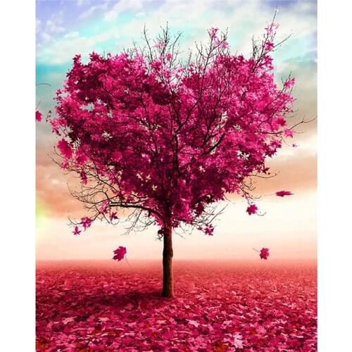 DIY Oil Painting Picture Handpainted Love Tree for Adults Paints By Number Kit on Canvas Picture Home Decor Valentines Day Gift