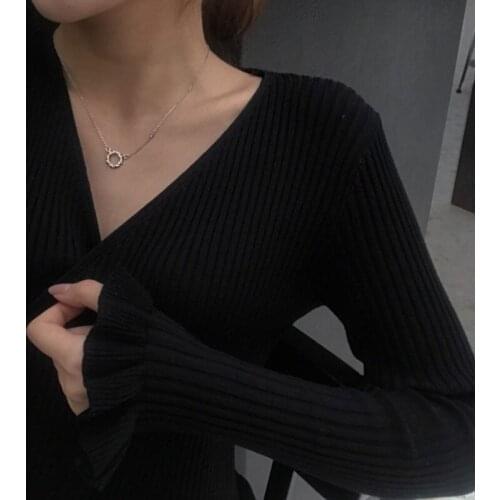 Korean Fashion Micro Zircon Necklace 2021 Geometric Mini Necklaces for Women Clavicle Chain Pendant Necklace Jewelry Collares