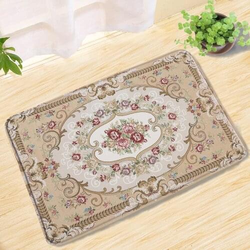 Floral Geometric Pattern Bath Mat Flower Texture Toilet Carpets Entrance Door Mats Anti-Slip Bathtub Mat Rug Bathroom Products