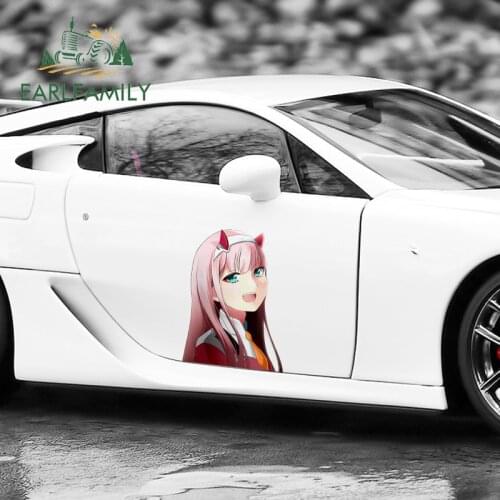 EARLFAMILY 43cm x 33cm For Zero Two Fine Decal Scratch-Proof Car Stickers Vinyl Material Motorcycle Decals Decoration