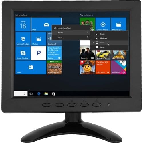 ZHIXIANDA Cheap Lcd Monitor 8 Inch 1024*768 CCTV Security Monitor With VGA HDMI USB BNC AV Two Speakers