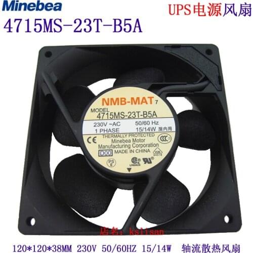 NMB-MAT 4715MS-23W-B5A D00 Server Cooling Fan AC 230V 60Hz 120x120x38mm 2-Pin