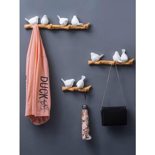 Nordic Simulation Bird Coat Hook Wall Hanger Hook Organizer for Hanging Keys Toys Towels Holder Rack