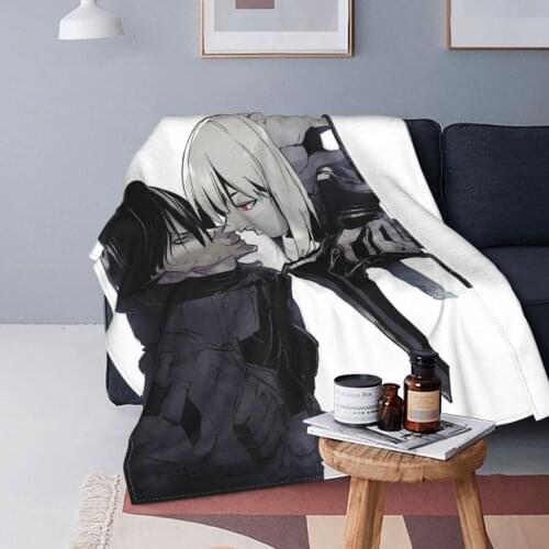Blame Boy And Girl Blanket Fleece All Season Anime Japan Multi-function Lightweight Throw Blanket for Sofa Travel Rug Piece