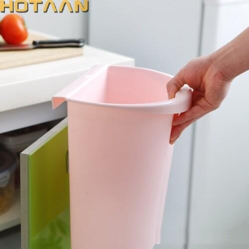 HOTAAN Hanging Standing Kitchen Waste Bin Hanged Cupboard Door ECO PP Simple Garbage Bin 4Color Dustbin Scrap Storage Box 84006