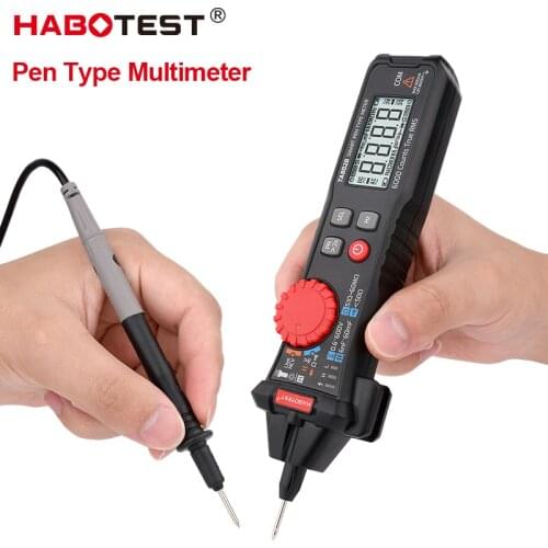 Professional Digital Multimeter Smart Pen Type Multimeter True RMS Ohm Capacitance Hz AC DC NCV Automotive Tester HABOTEST TA802