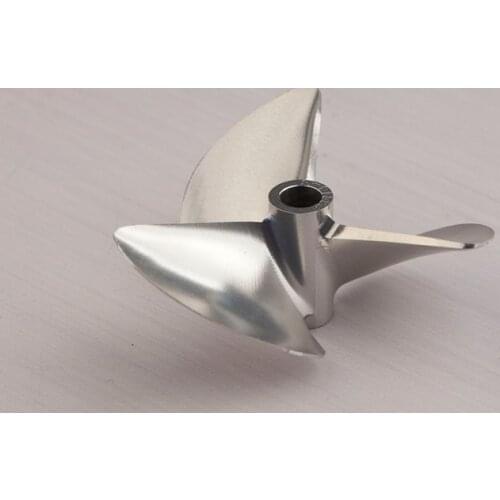 RC boat propeller 3-blade 4.76mm 6.35mm shaft size 61/62/63/64/66/68/70mm outer diameter pitch 1.4" CNC 7075 alu alloy CW prop