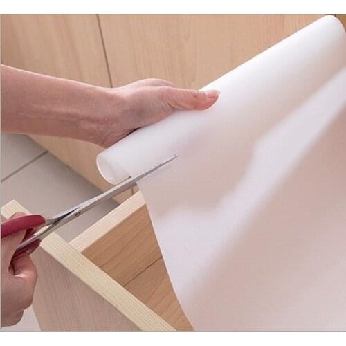 45*400 cm Clear Waterproof Oilproof Shelf Cover Mat Drawer Liner Cabinet Non Slip Table Adhesive Kitchen Cupboard Refrigerator