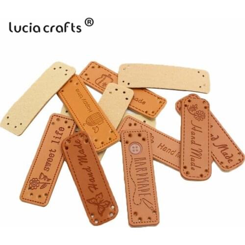 SALE!Random Mixed Styles leather Decoration label/ Indentation garment Sign Appliques handmade diy accessory 6pcs/12pcs L0803